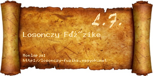 Losonczy Füzike névjegykártya